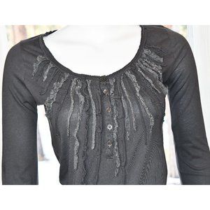 J.Crew Cotton Raw Edge Ruffled Henley Size XS